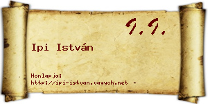 Ipi István névjegykártya